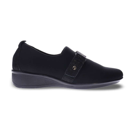 Genoa Stretch Loafer - Black/Black Lizard
