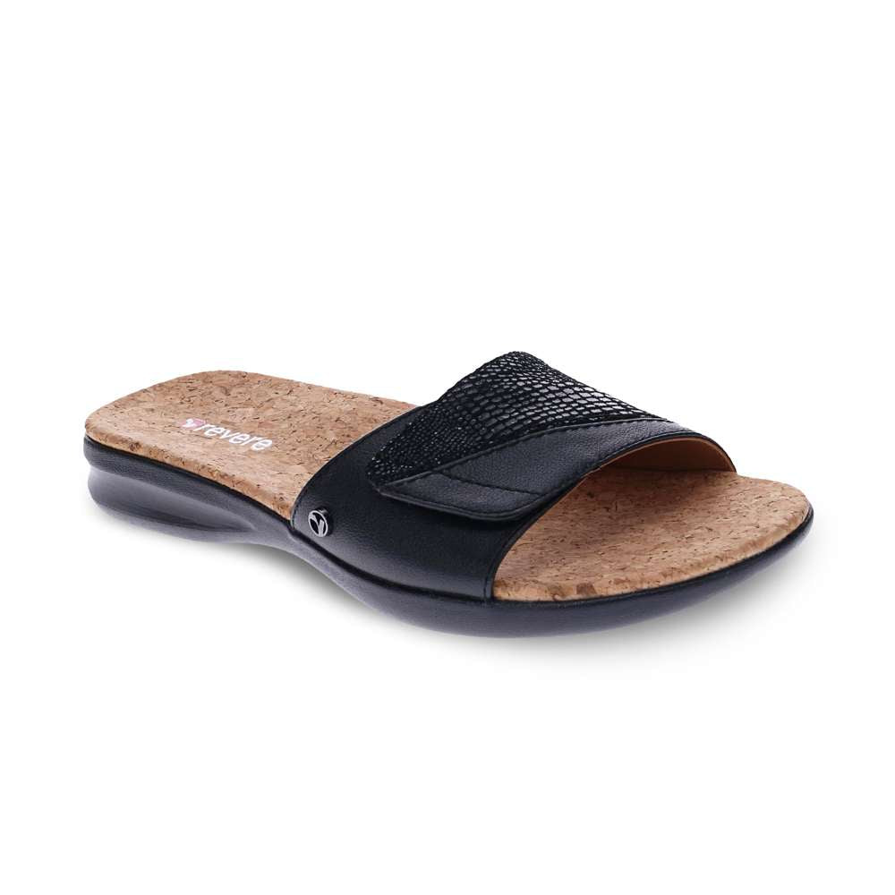 Macau II Slide Sandal - Black Lizard