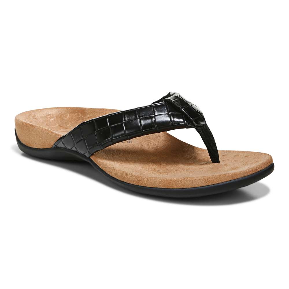 Layne Toe Post Sandal - Black Woven