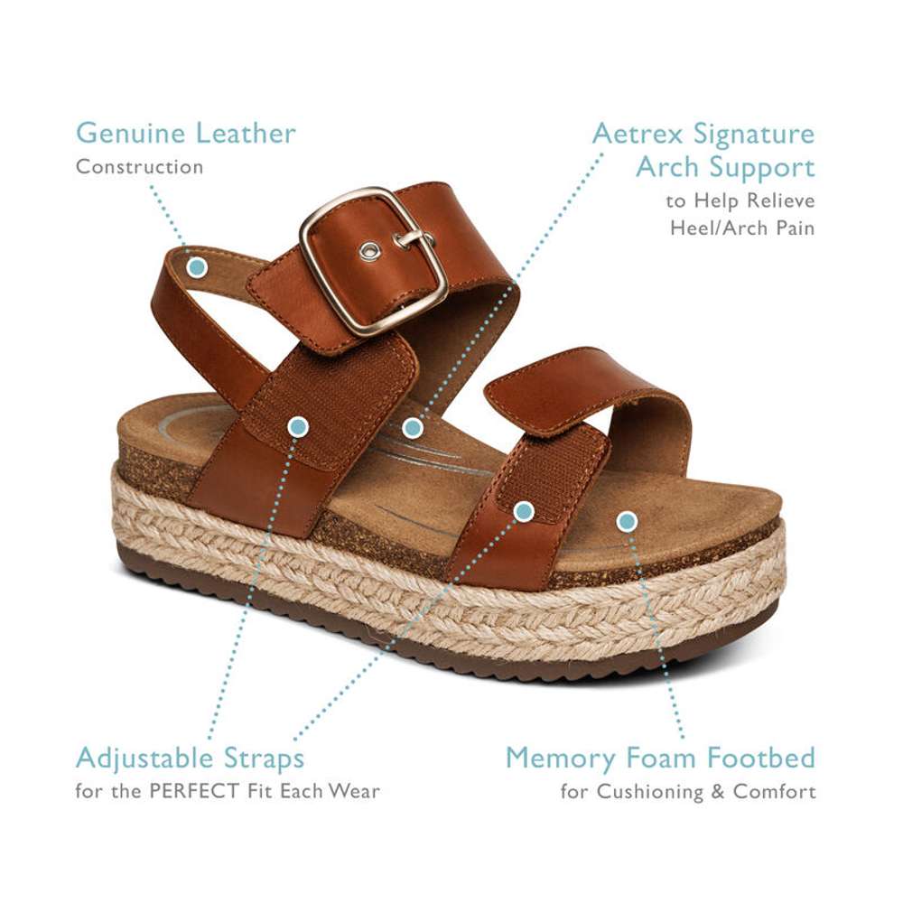 Vania Platform Sandal - Cognac
