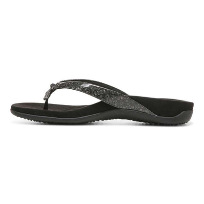 Bella Toe Post Sandal - Black Tile