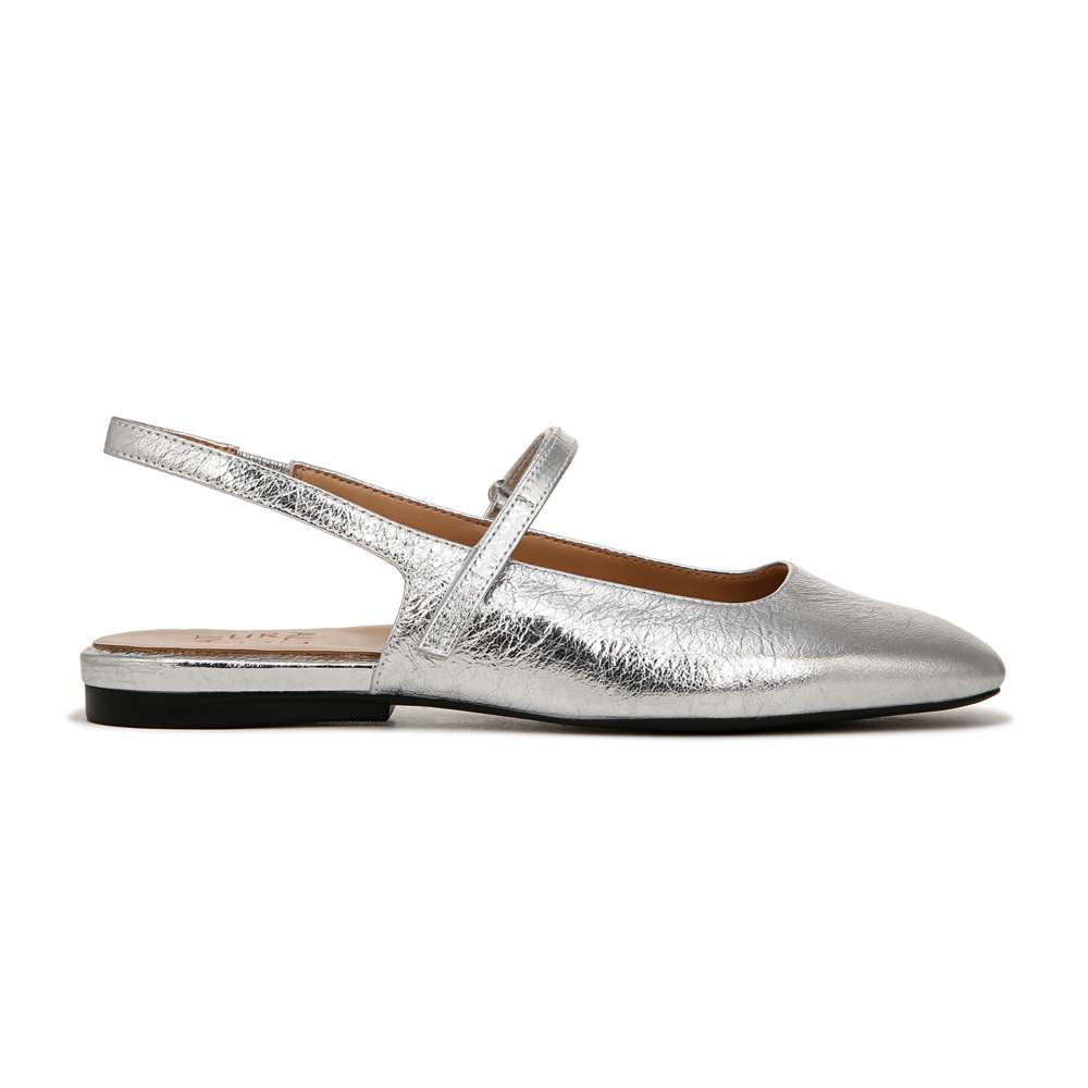 Connie Mary-Jane Slingback Flat - Silver